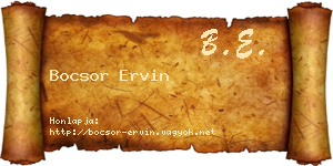 Bocsor Ervin névjegykártya